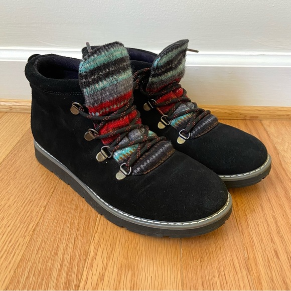 Sketchers BOBS Alpine Keep Trekking Lace Up Boots Ankle Booties Black Size 7.5 - Picture 2 of 9